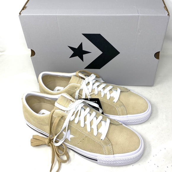 Converse One Star Pro Suede Sneakers Oat Milk Low Top Casual Men's Size A04155C - Picture 7 of 11